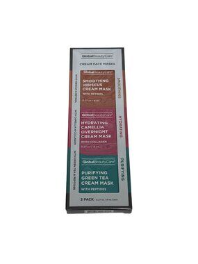 Global Beauty Care Cream Face Mask Set 3 Pack Hydrating Smoothing Spa